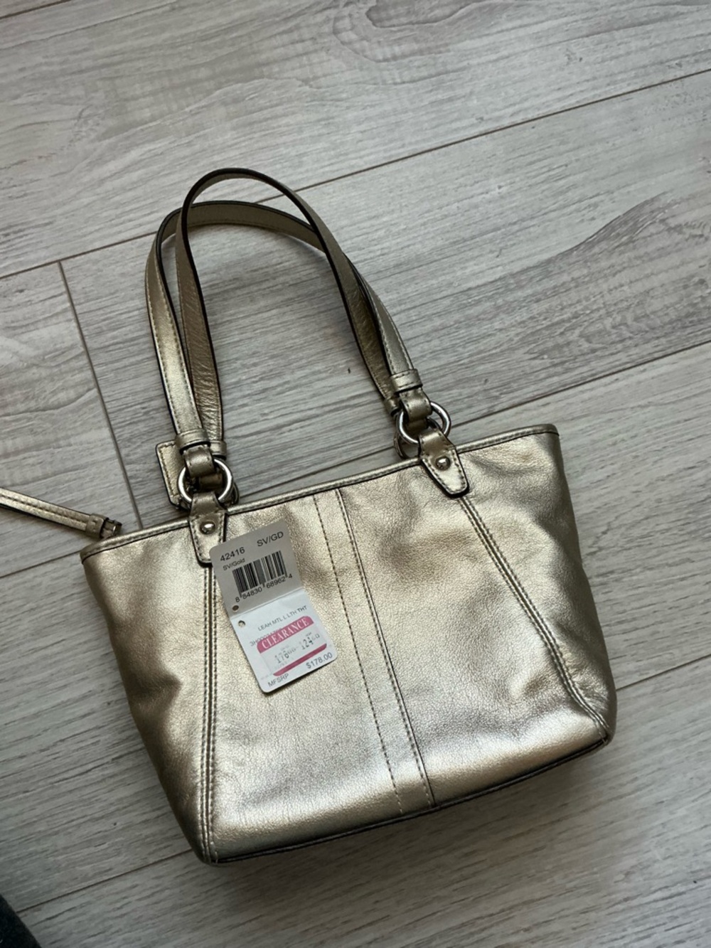 Coach Metallic Gold Tote - Picture 2 of 8